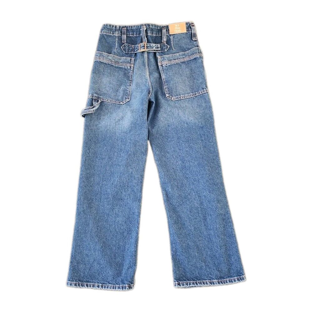 We The Free Jeans Size 27 Wide Leg Carpenter Denim High Cinch Back Hammer Loop - Picture 4 of 9
